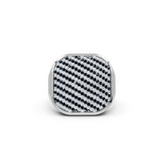 Sterling Regal Noir Stripe Ring – 925 Silver