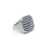 Sterling Regal Noir Stripe Ring – 925 Silver