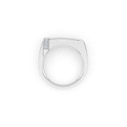 Myra Men’s 925 Sterling Silver Minimal Bar Diamond-Cut Ring