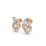 Celeste Twirl Diamond 925 Silver Earrings