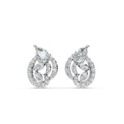 Celeste Twirl Diamond 925 Silver Earrings