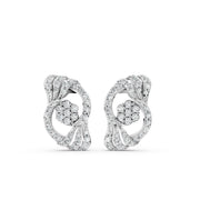 Radiant Floral Swirl 925 Silver Earrings