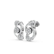 Radiant Floral Swirl 925 Silver Earrings