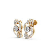 Radiant Floral Swirl 925 Silver Earrings