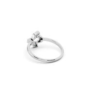 Elegant Petal Cluster Diamond Ring – 925 Sterling Silver