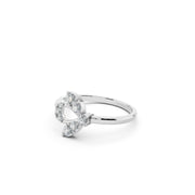 Elegant Petal Cluster Diamond Ring – 925 Sterling Silver