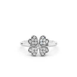 Four-Leaf Clover 925 Sterling Silver Ring
