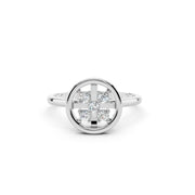 Radiant Cross Cluster Diamond Ring 925 Sterling Silver