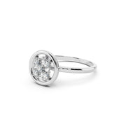 Radiant Cross Cluster Diamond Ring 925 Sterling Silver