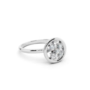 Radiant Cross Cluster Diamond Ring 925 Sterling Silver