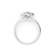 Radiant Cross Cluster Diamond Ring 925 Sterling Silver