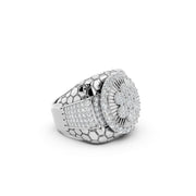 Myra Men’s 925 Sterling Silver Royal Cluster Statement Ring