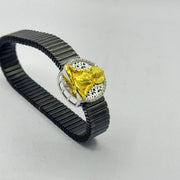 925 Sterling Silver Gold-Plated Mahadev Bracelet with Black Stretch Band