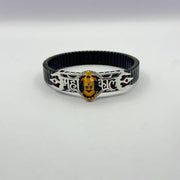 925 Sterling Silver Mahakal Bracelet with Black Stretch Band