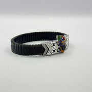 925 Sterling Silver Shreenathji Bracelet with Black Stretch Band