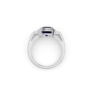 Regal Blue Sapphire Men's Statement Ring – 925 Sterling Silver