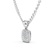 925 Sterling Silver Cushion Pavé Sparkle Pendant Necklace