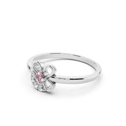 925 Silver Pink Sparkle Floral Ring – By Myra 925 Sterling Silver Jewellery