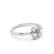 925 Silver Pink Sparkle Floral Ring – By Myra 925 Sterling Silver Jewellery