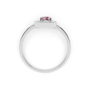925 Silver Pink Stone Halo Ring – By Myra 925 Sterling Silver Jewellery
