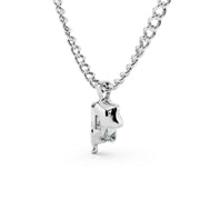 Elegant White Solitaire Pendant – 925 Sterling Silver