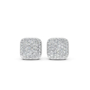 925 Silver Cushion-Cut Sparkle Stud Earrings | Myra 925 Sterling Silver Jewellery