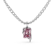 Blush Pink Solitaire Pendant – 925 Sterling Silver