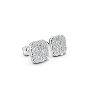 925 Silver Cushion-Cut Sparkle Stud Earrings | Myra 925 Sterling Silver Jewellery