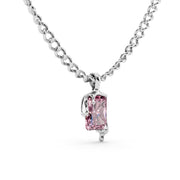 Blush Pink Solitaire Pendant – 925 Sterling Silver