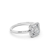 925 Silver White Stone Halo Ring – By Myra 925 Sterling Silver Jewellery