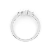 💖 925 Sterling Silver Double Heart Diamond Ring