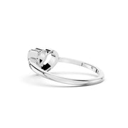 💖 925 Sterling Silver Double Heart Diamond Ring