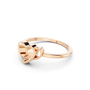 💖 925 Sterling Silver Double Heart Diamond Ring