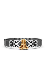 Divine Shiva Meditation ID Bracelet 925 Sterling Silver