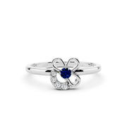 925 Silver Blue Sparkle Floral Ring – By Myra 925 Sterling Silver Jewellery