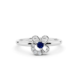 925 Silver Blue Sparkle Floral Ring – By Myra 925 Sterling Silver Jewellery