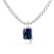 Royal Blue Solitaire Pendant – 925 Sterling Silver