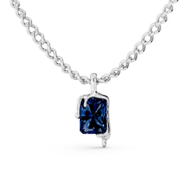 Royal Blue Solitaire Pendant – 925 Sterling Silver