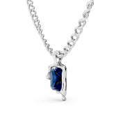 Royal Blue Solitaire Pendant – 925 Sterling Silver
