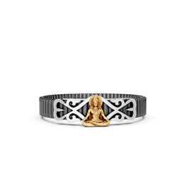 Divine Shiva Meditation ID Bracelet 925 Sterling Silver