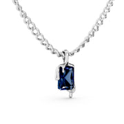 Royal Blue Solitaire Pendant – 925 Sterling Silver