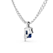 Royal Blue Solitaire Pendant – 925 Sterling Silver