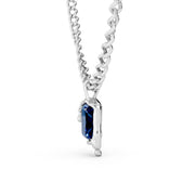 Royal Blue Solitaire Pendant – 925 Sterling Silver