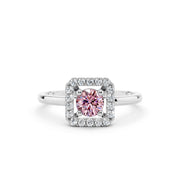 925 Silver Pink Stone Halo Ring – By Myra 925 Sterling Silver Jewellery