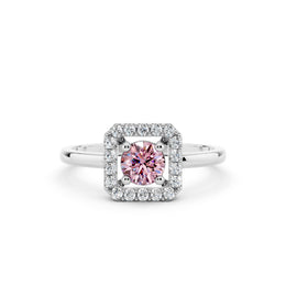 925 Silver Pink Stone Halo Ring – By Myra 925 Sterling Silver Jewellery