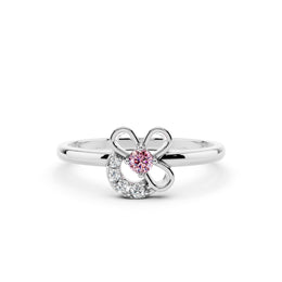 925 Silver Pink Sparkle Floral Ring – By Myra 925 Sterling Silver Jewellery
