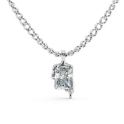 Elegant White Solitaire Pendant – 925 Sterling Silver